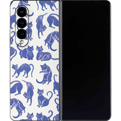 Cat Coq Blue Cats Galaxy Z Fold4 5G Skin